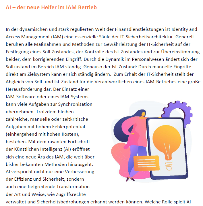 Artificial Intelligence - neue Helfer im IAM Betrieb